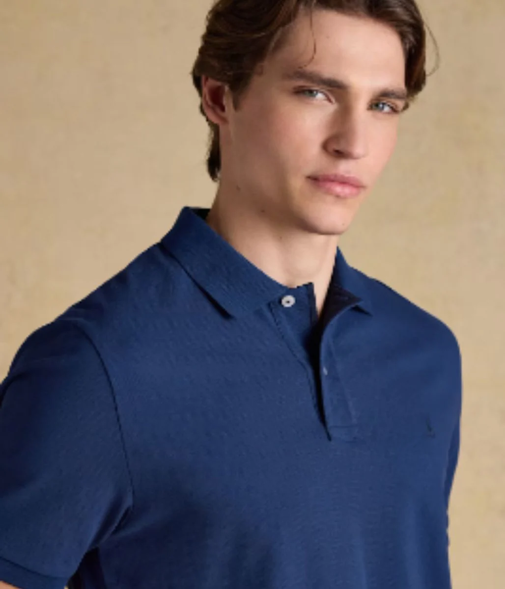Blue Woody Pure Cotton Pique Polo Shirt - Image 5