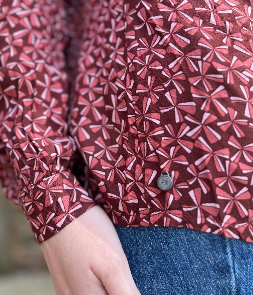 Brakeburn Burgundy Bow Print Blouse - Image 8