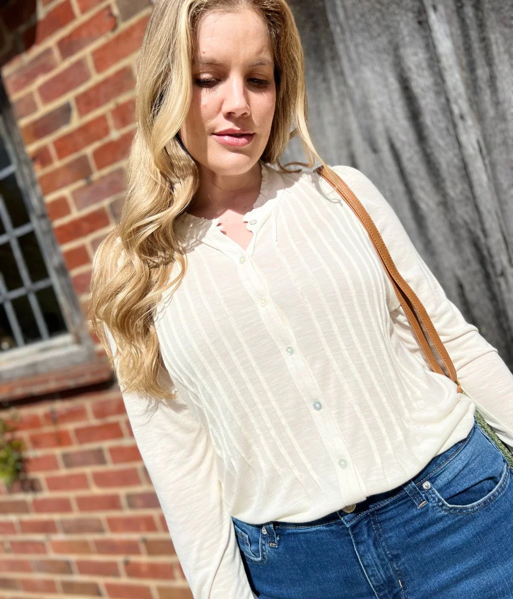Brakeburn Cream Pleated Jersey Blouse - Image 4