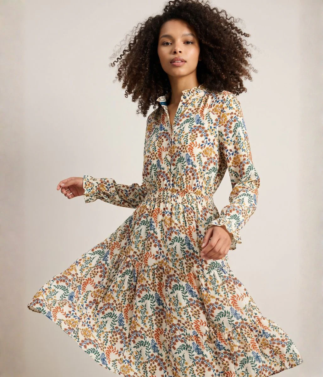 Brakeburn Floral Print Shimmer Dress - Image 3