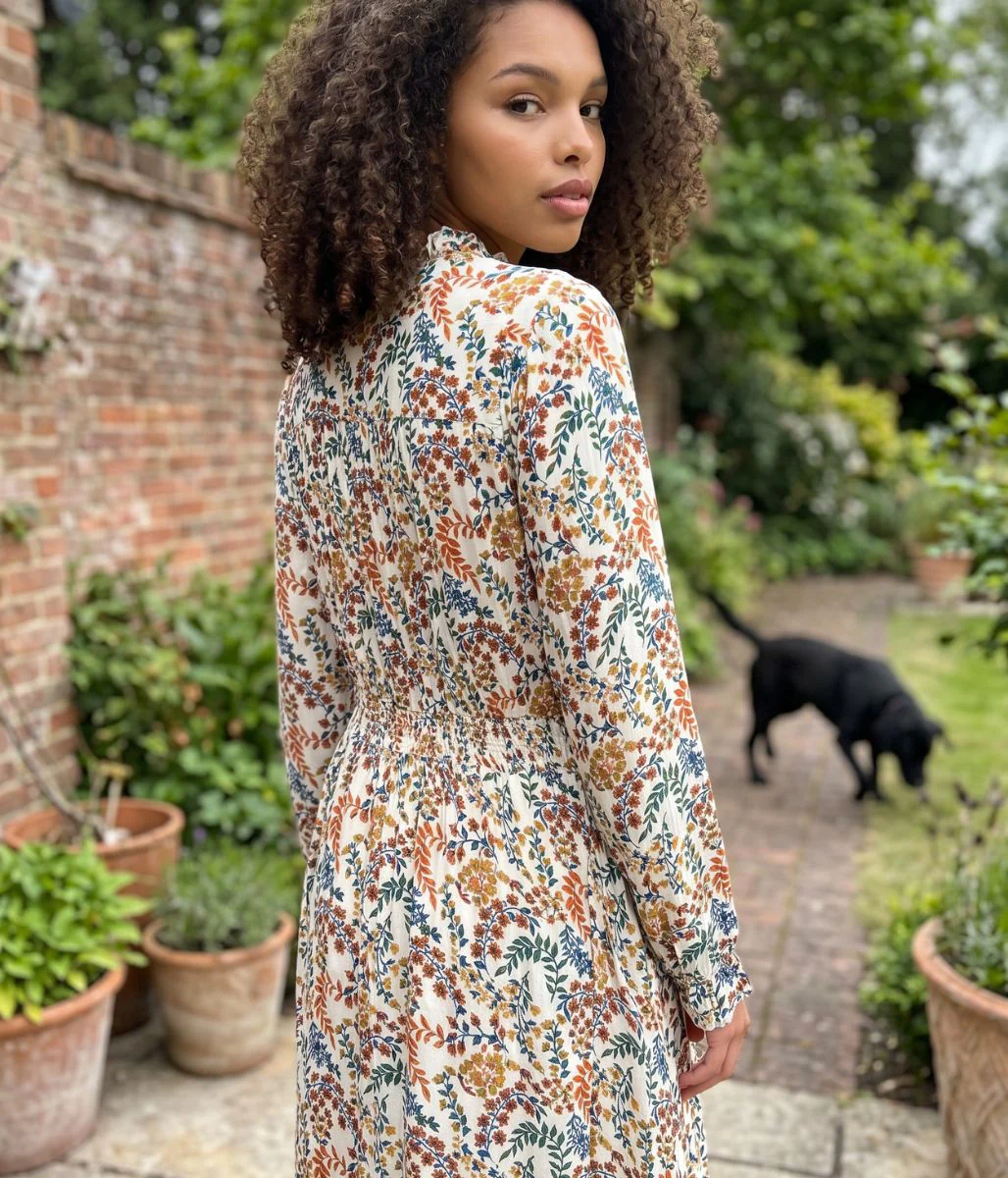 Brakeburn Floral Print Shimmer Dress - Image 5