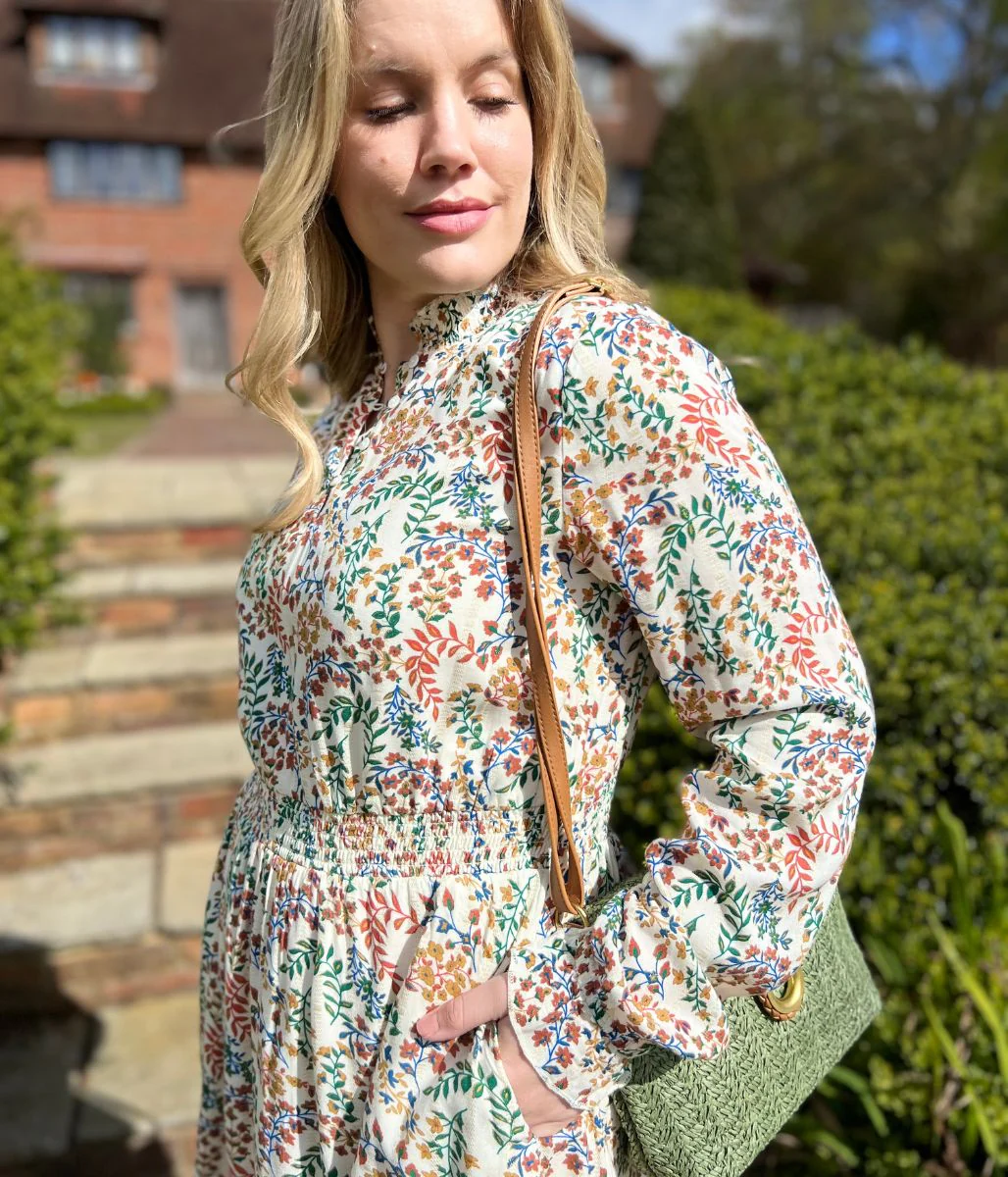 Brakeburn Floral Print Shimmer Dress - Image 7
