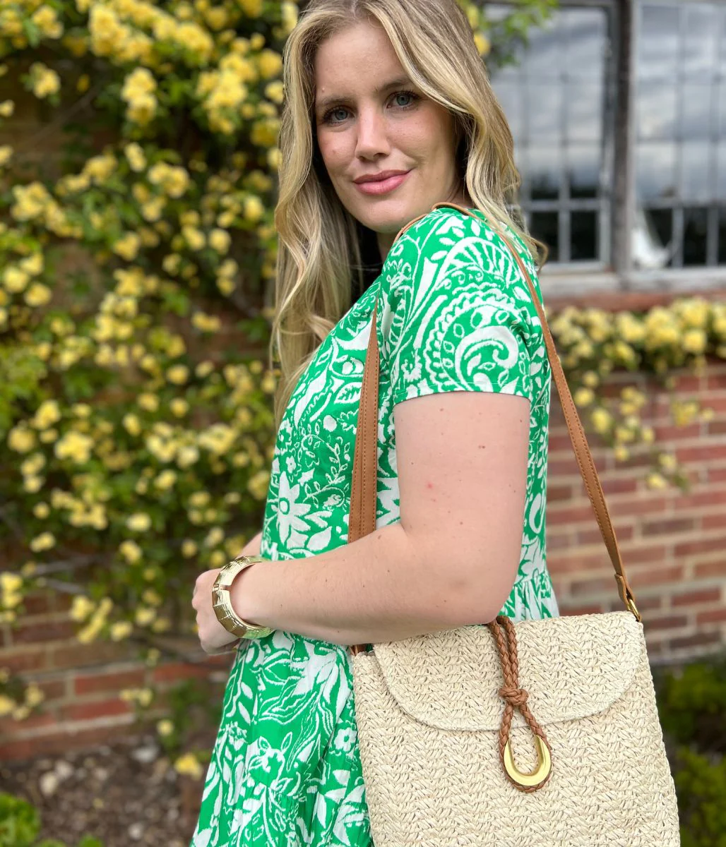 Brakeburn Green Flower Print Dress - Image 3