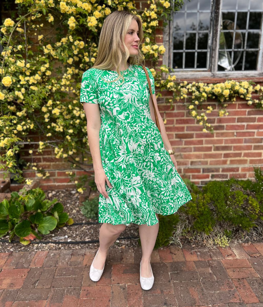 Brakeburn Green Flower Print Dress - Image 7