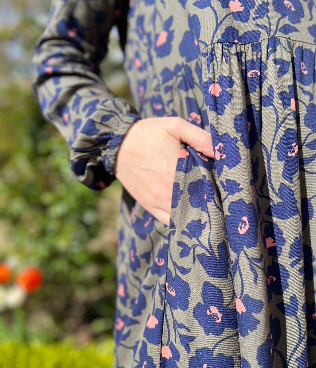 Brakeburn Green Flower Print Jersey Dress - Image 5