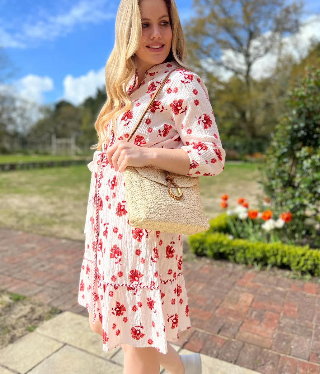 Brakeburn Ivory & Red Floral Dress - Image 3