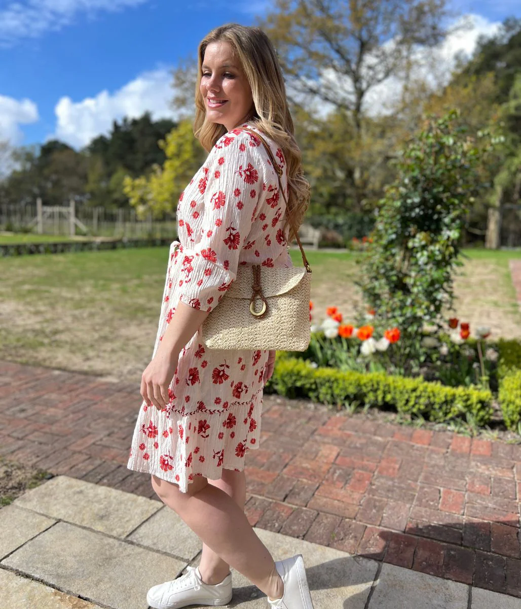 Brakeburn Ivory & Red Floral Dress - Image 4