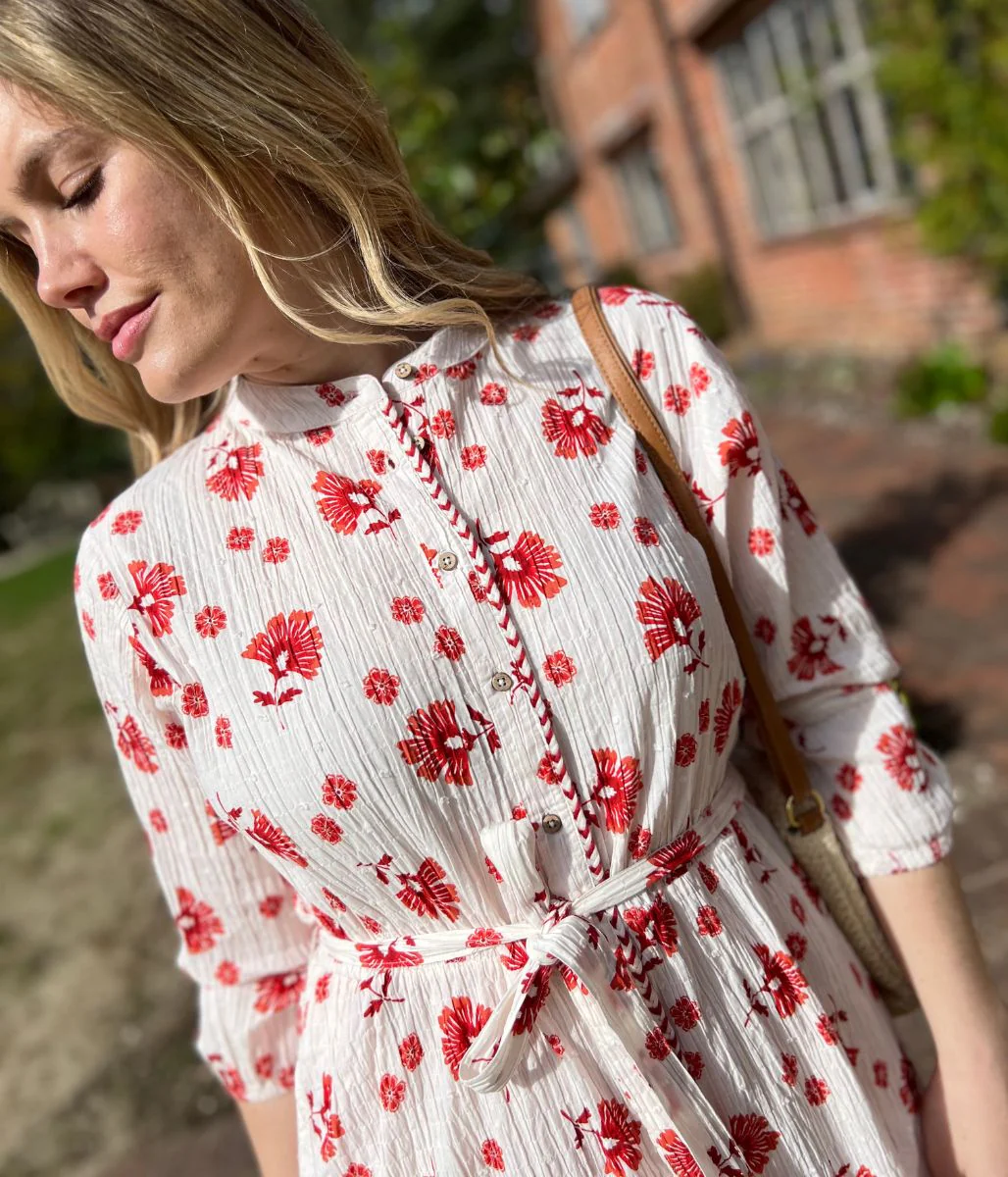Brakeburn Ivory & Red Floral Dress - Image 6