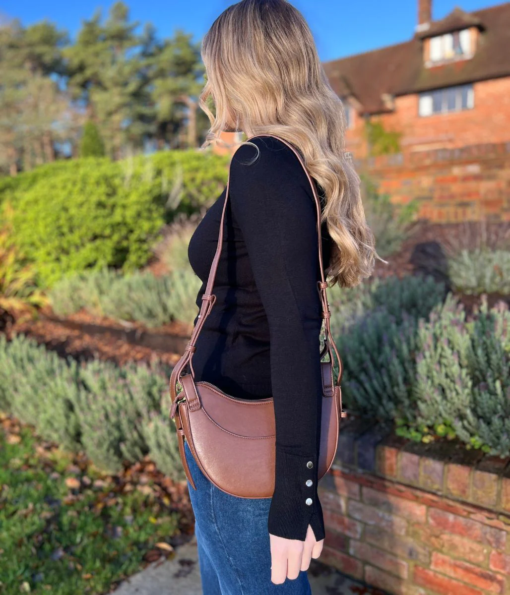 Brown Cassie Crescent Bag - Image 6