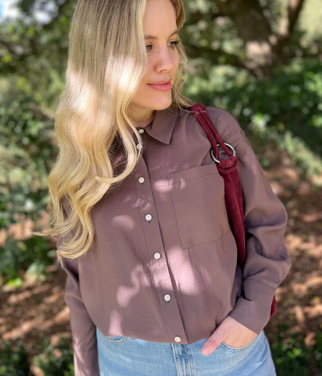 Brown Modal Relaxed Shirt - Image 3