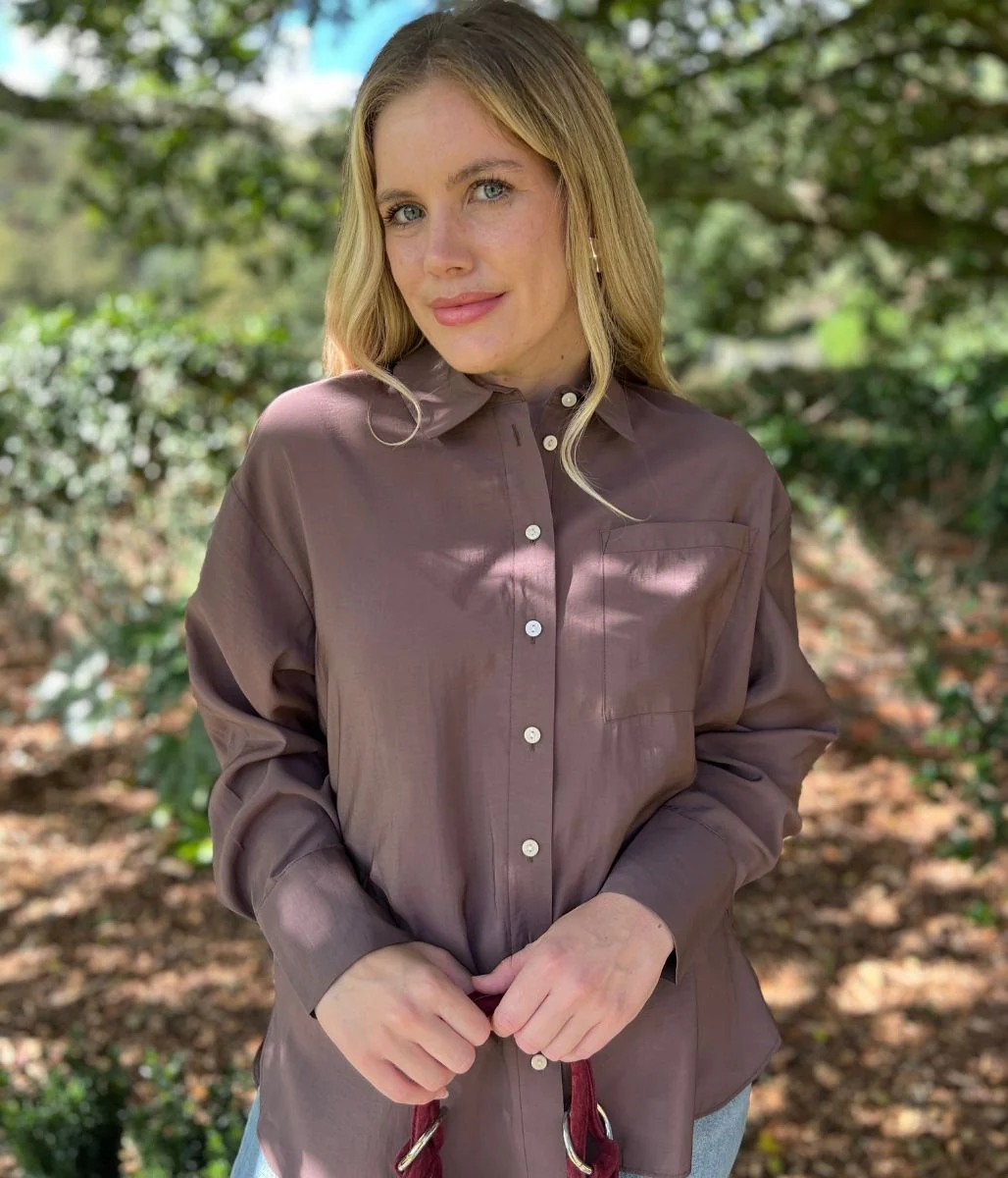 Brown Modal Relaxed Shirt - Image 5