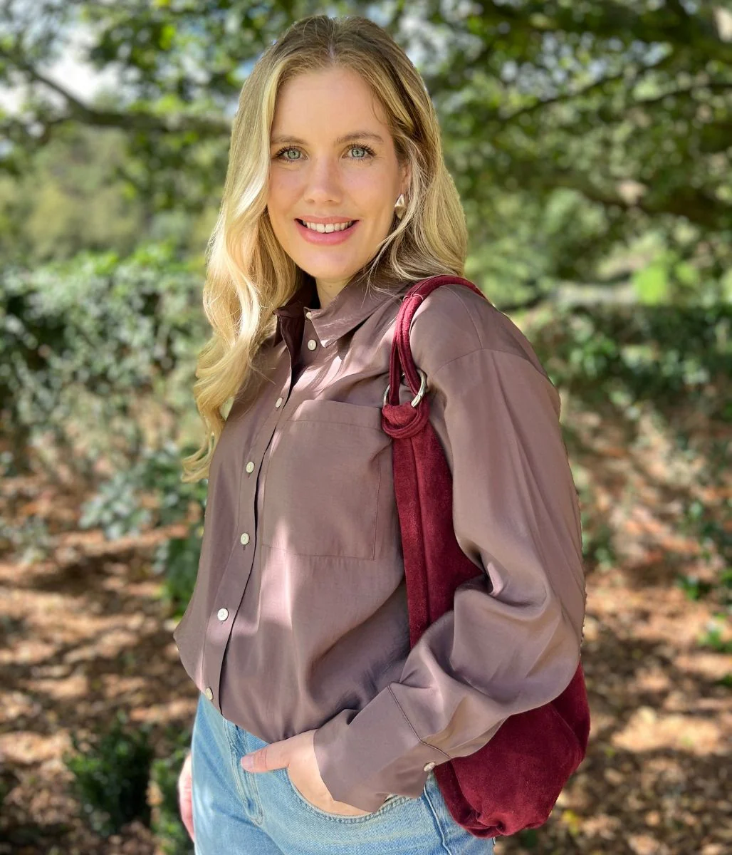 Brown Modal Relaxed Shirt - Image 9