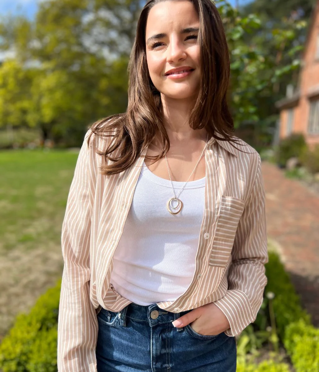 Brown Striped Soft Relaxed Shirt - Image 12