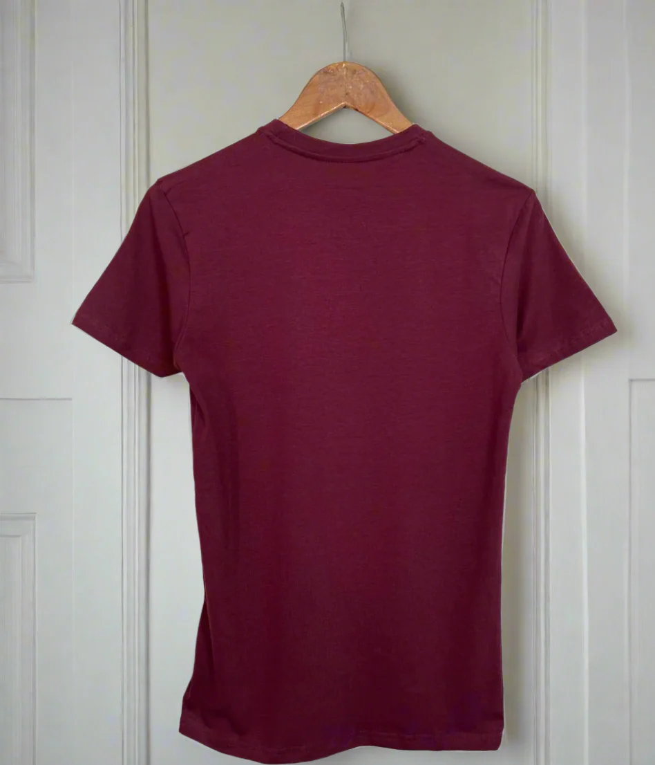 Burgundy Mens Slim Fit T Shirt - Image 3