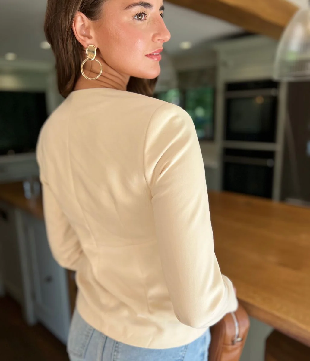 Buttermilk V Neck Blazer - Image 7