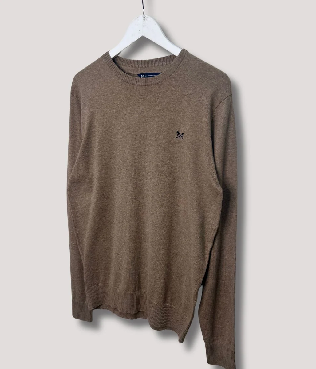 Camel Mens Cotton Crew Neck Logo Jumper - Image 4