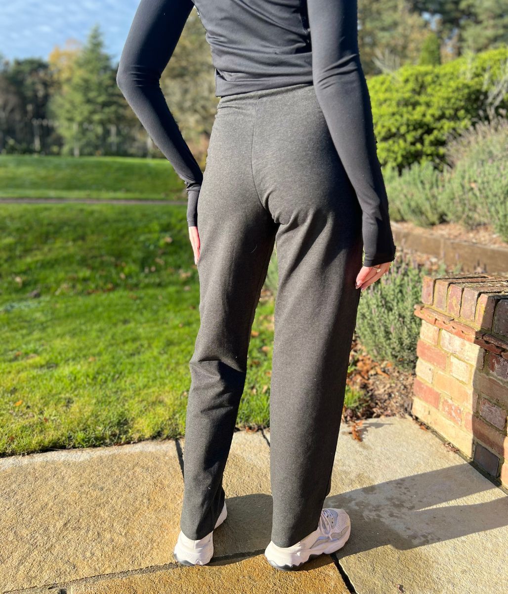 Charcoal Jersey Straight Leg Trousers - Image 3