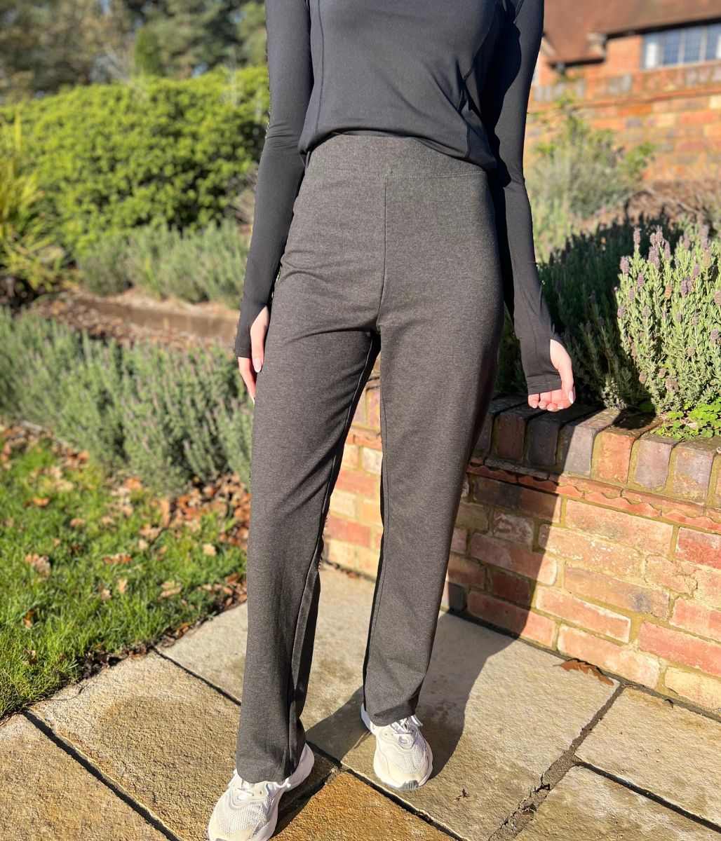 Charcoal Jersey Straight Leg Trousers - Image 4
