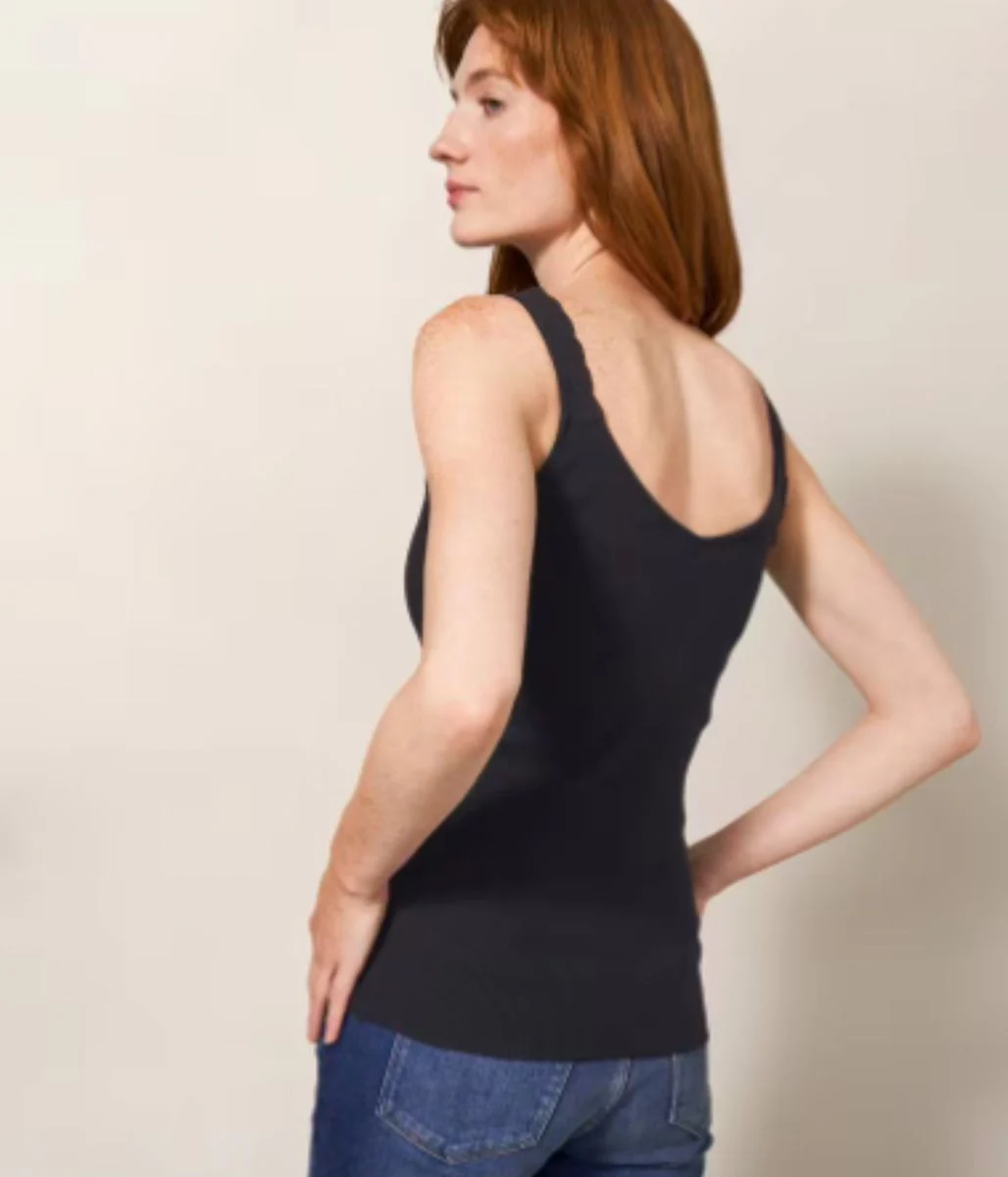Charcoal Sea Breeze Lace Trim Vest Top - Image 3