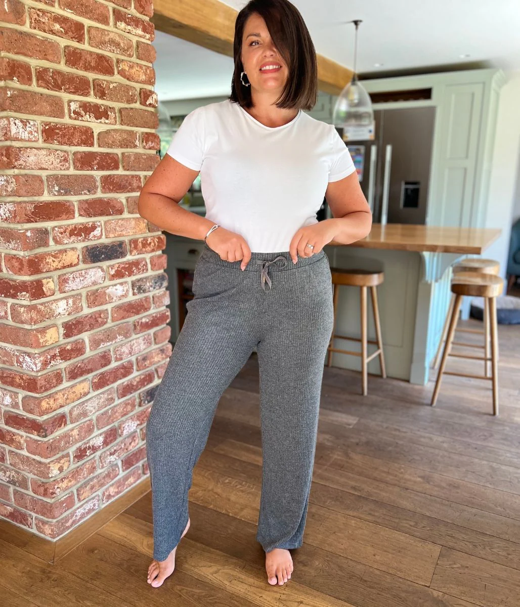 Charcoal Waffle Loungewear Bottoms - Image 5