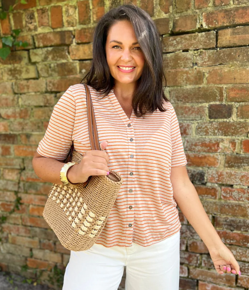 Charlie Linen Striped Short Sleeve Shirt - Image 6