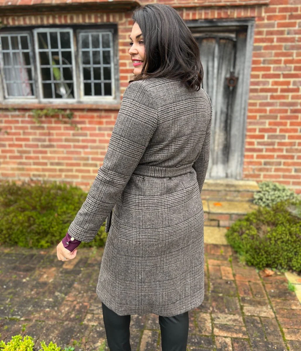 Checked Tweedy Smart Wool Blend Coat - Image 5