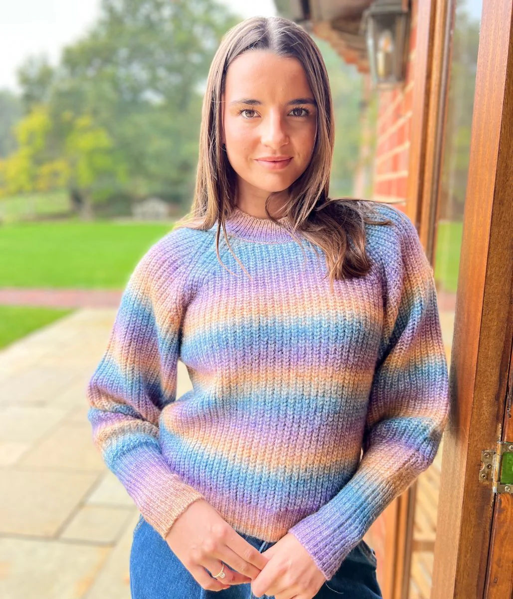 Chunky Ombre Round Neck Jumper