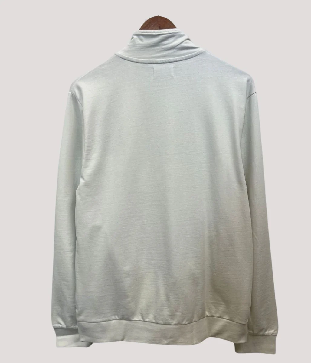 Ivory Aquascutum Active Piping Mock Neck Track Top - Image 3