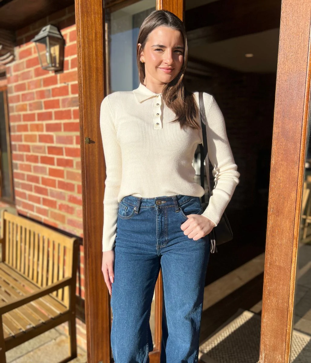 Cream Collared Jumper - Image 11