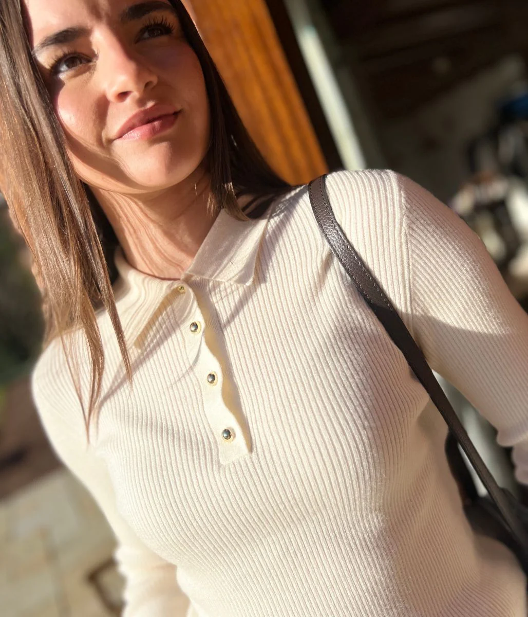 Cream Collared Jumper - Image 8