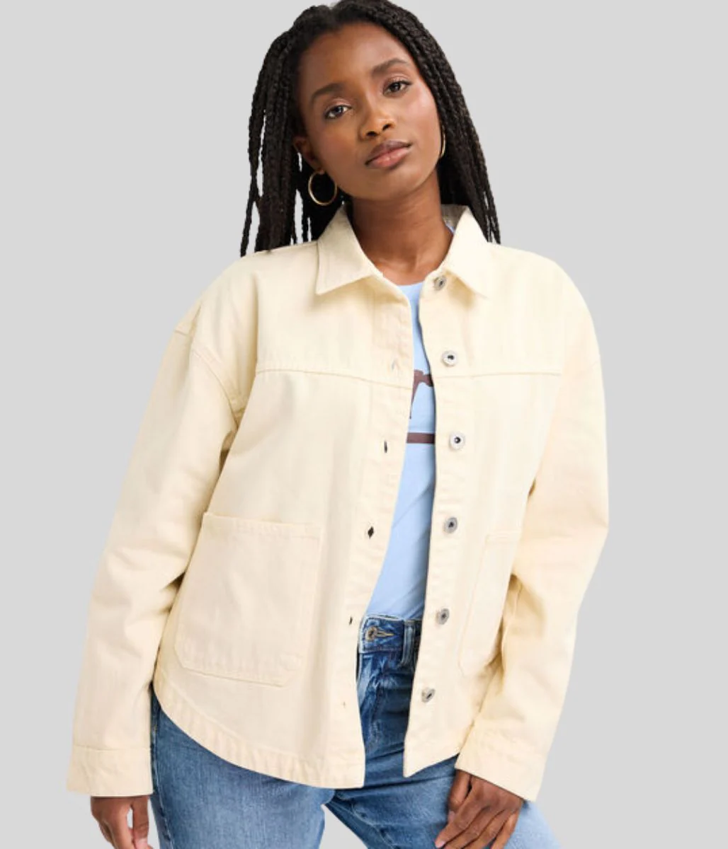 Butter Cream Denim Shirt Jacket - Image 6