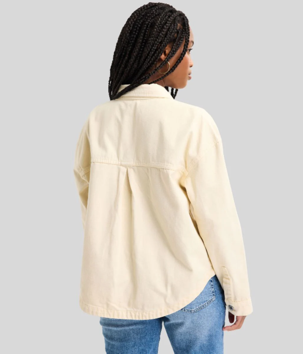 Butter Cream Denim Shirt Jacket - Image 9