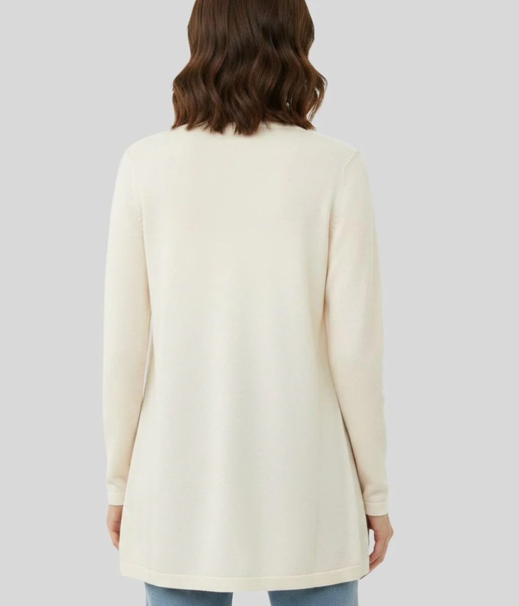 Cream Scallop Edge Open Cardigan - Image 2