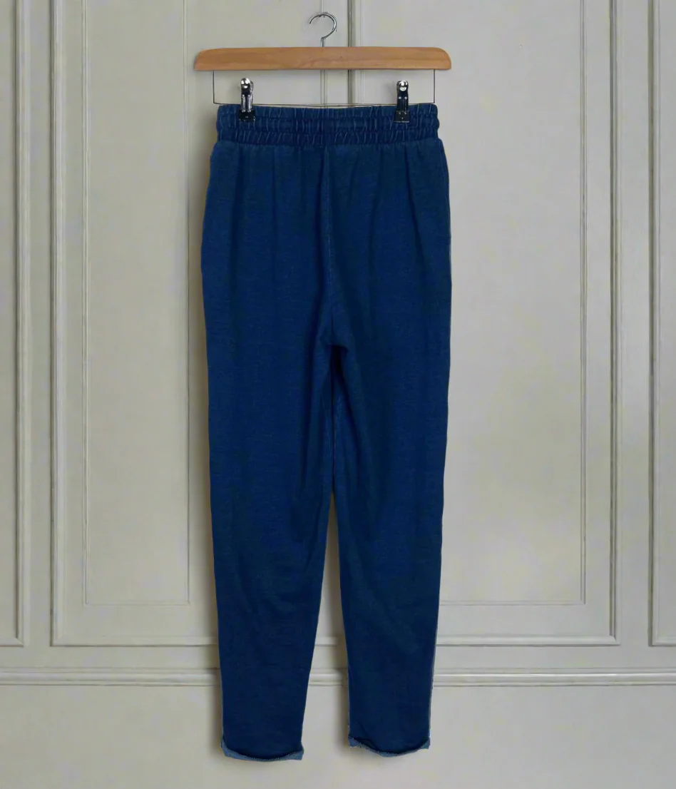 Dark Denim Cotton Rich Tapered Jogger Trousers - Image 5