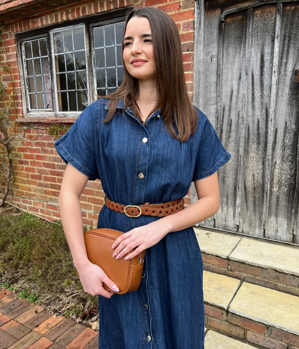 Dark Denim Relaxed Shirt Dress - Image 4