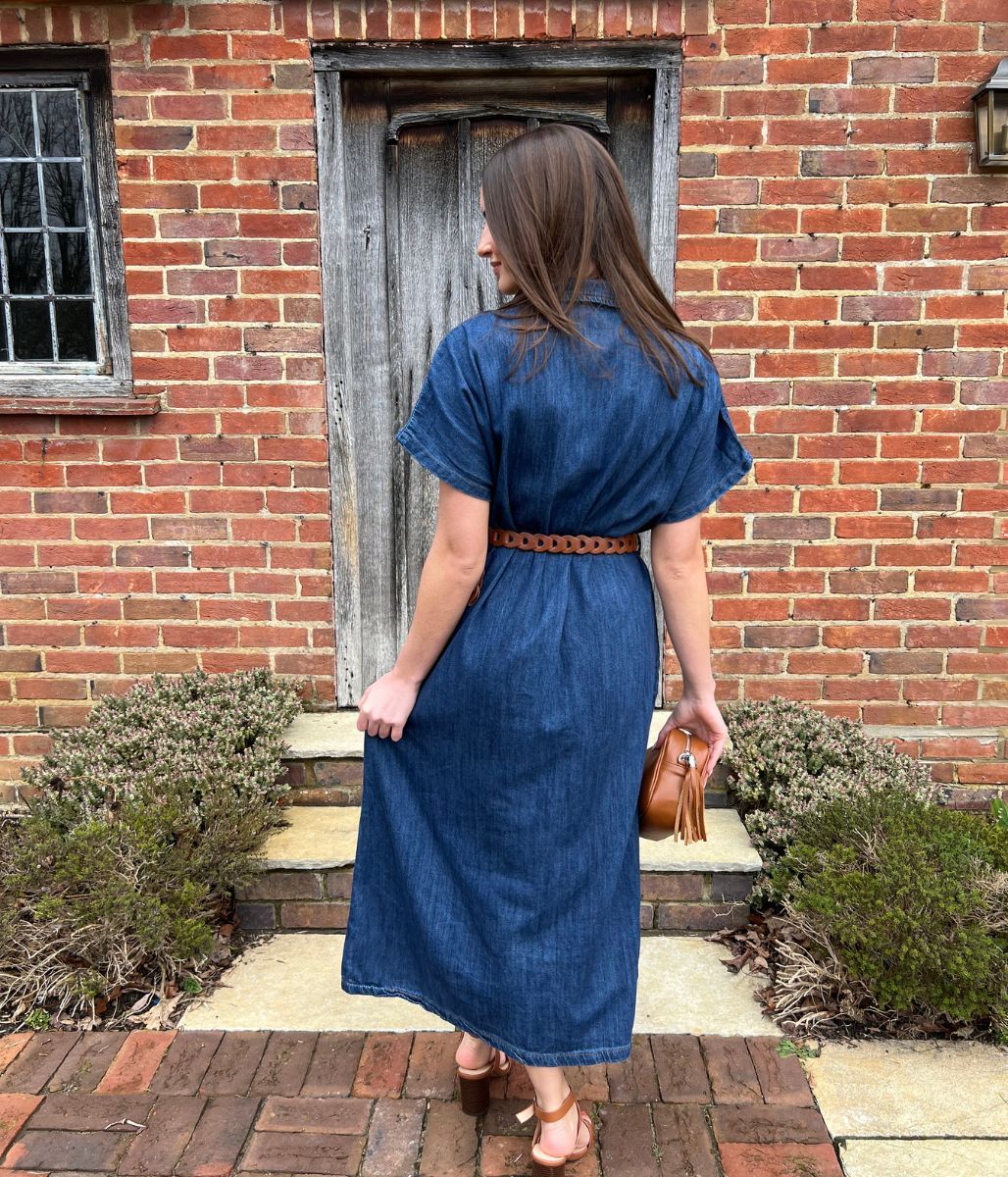 Dark Denim Relaxed Shirt Dress - Image 5