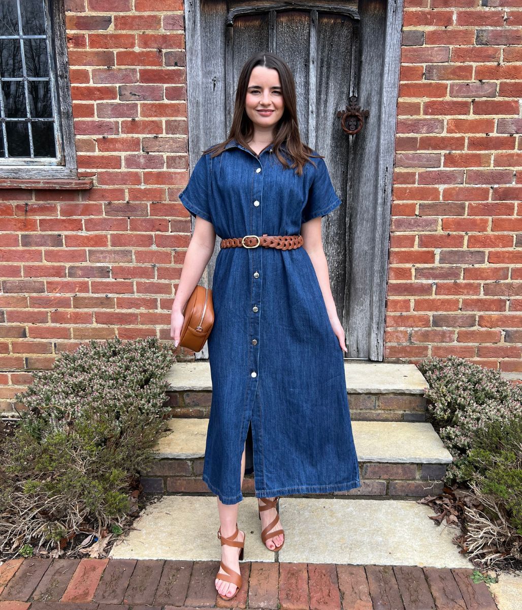 Dark Denim Relaxed Shirt Dress - Image 7