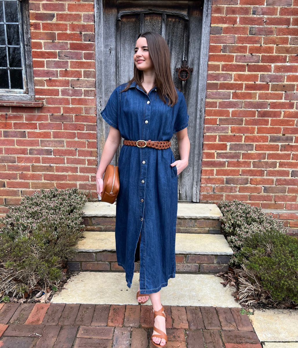 Dark Denim Relaxed Shirt Dress - Image 8