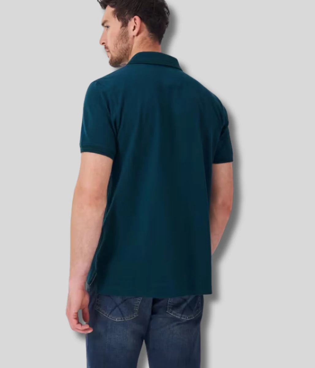 Dark Green Mens Classic Cotton Polo Shirt - Image 2