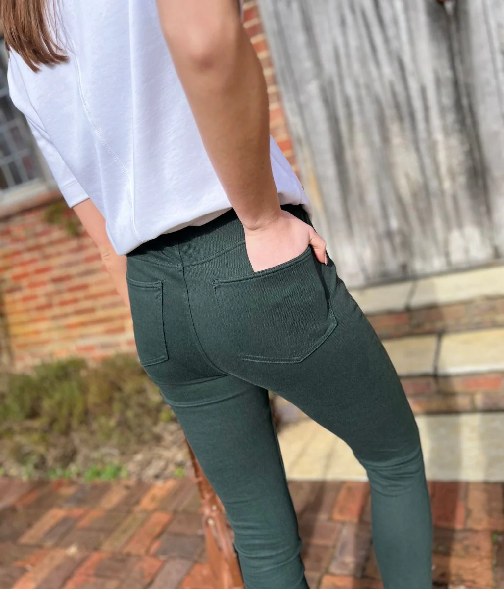 Dark Green Soft Touch Jeggings - Image 6