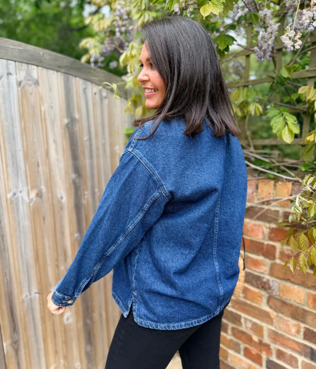 Dark Indigo Denim Shacket - Image 6
