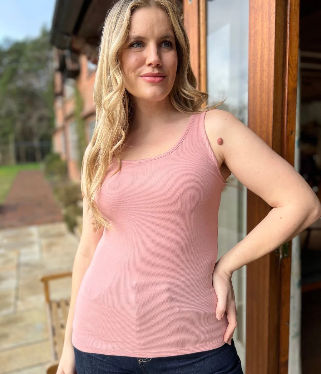 Dusty Pink Cotton Rich Secret Support Vest Top - Image 3