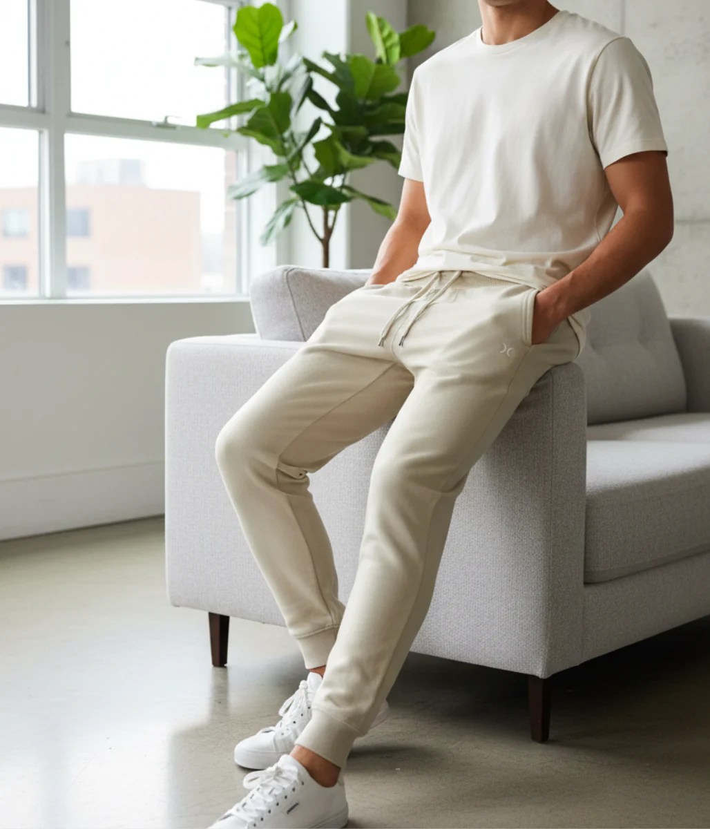 Ecru Hurley Cotton Blend Joggers - Image 2