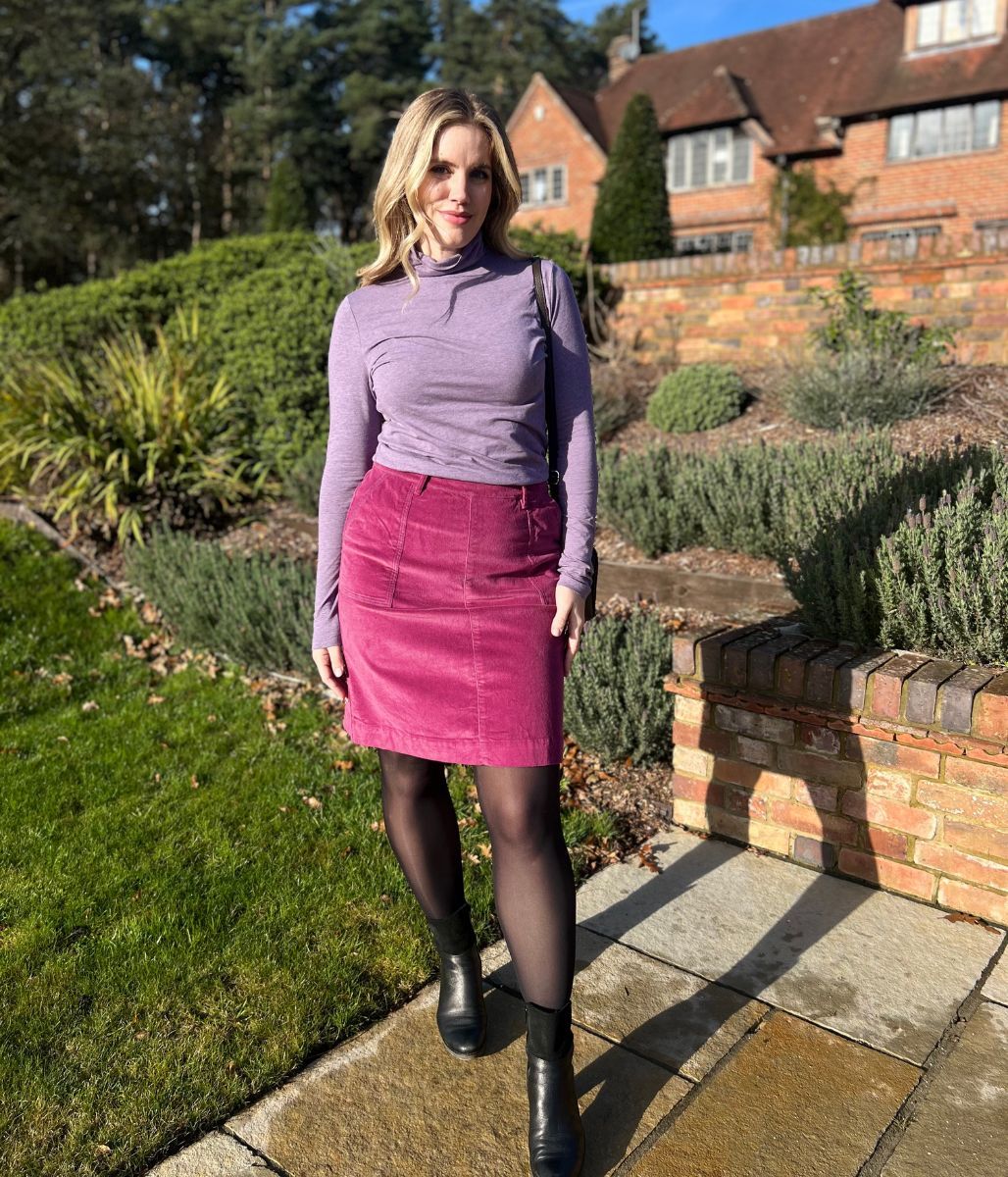 Mistral Magenta Moleskin Patch Pocket Skirt - Image 10