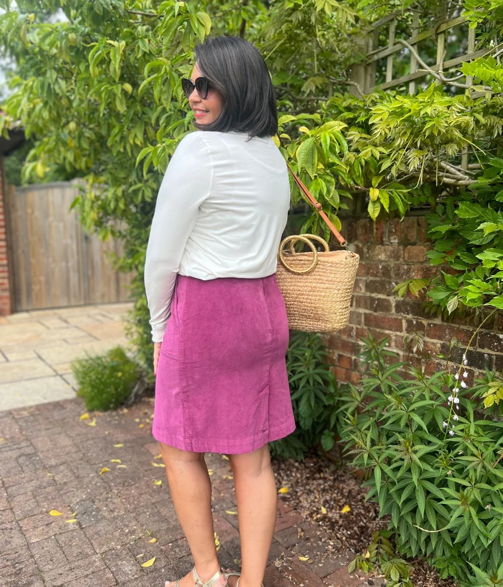 Mistral Magenta Moleskin Patch Pocket Skirt - Image 17