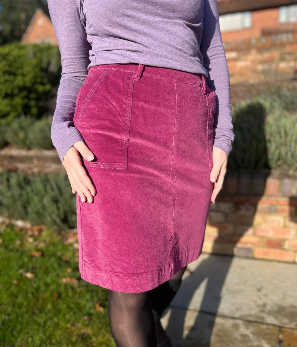 Mistral Magenta Moleskin Patch Pocket Skirt - Image 3