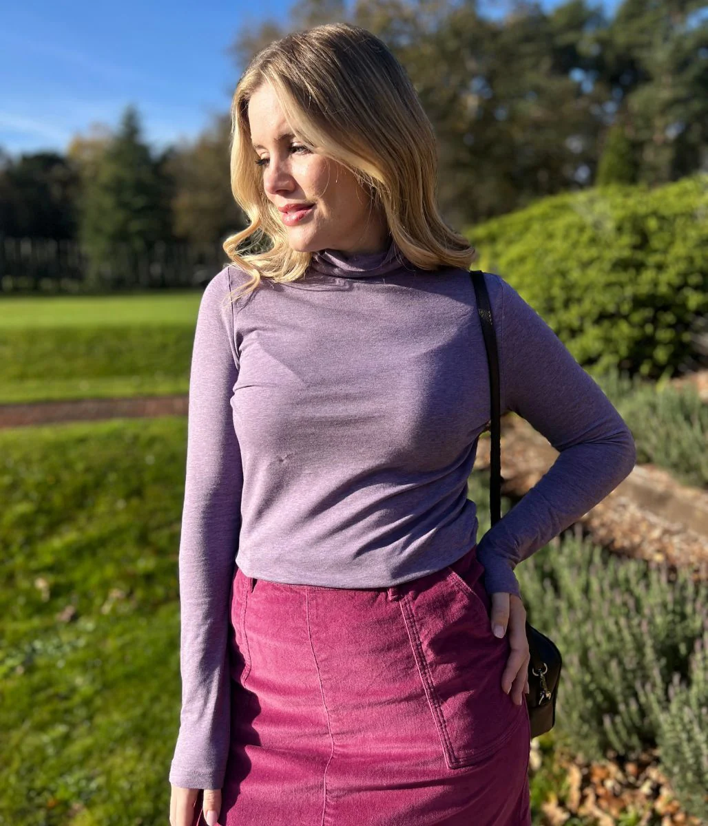 Mistral Magenta Moleskin Patch Pocket Skirt - Image 4