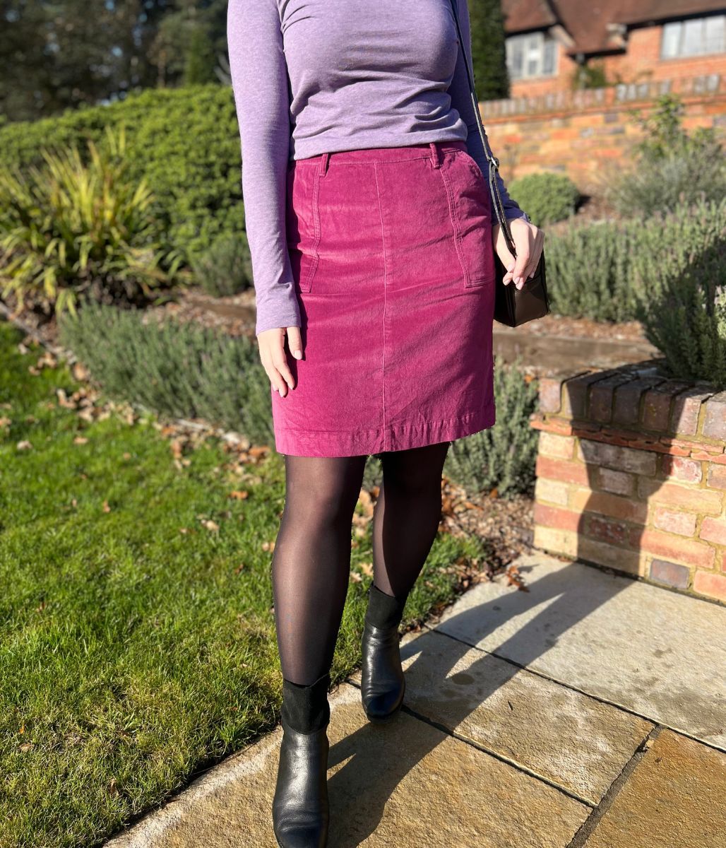 Mistral Magenta Moleskin Patch Pocket Skirt - Image 7