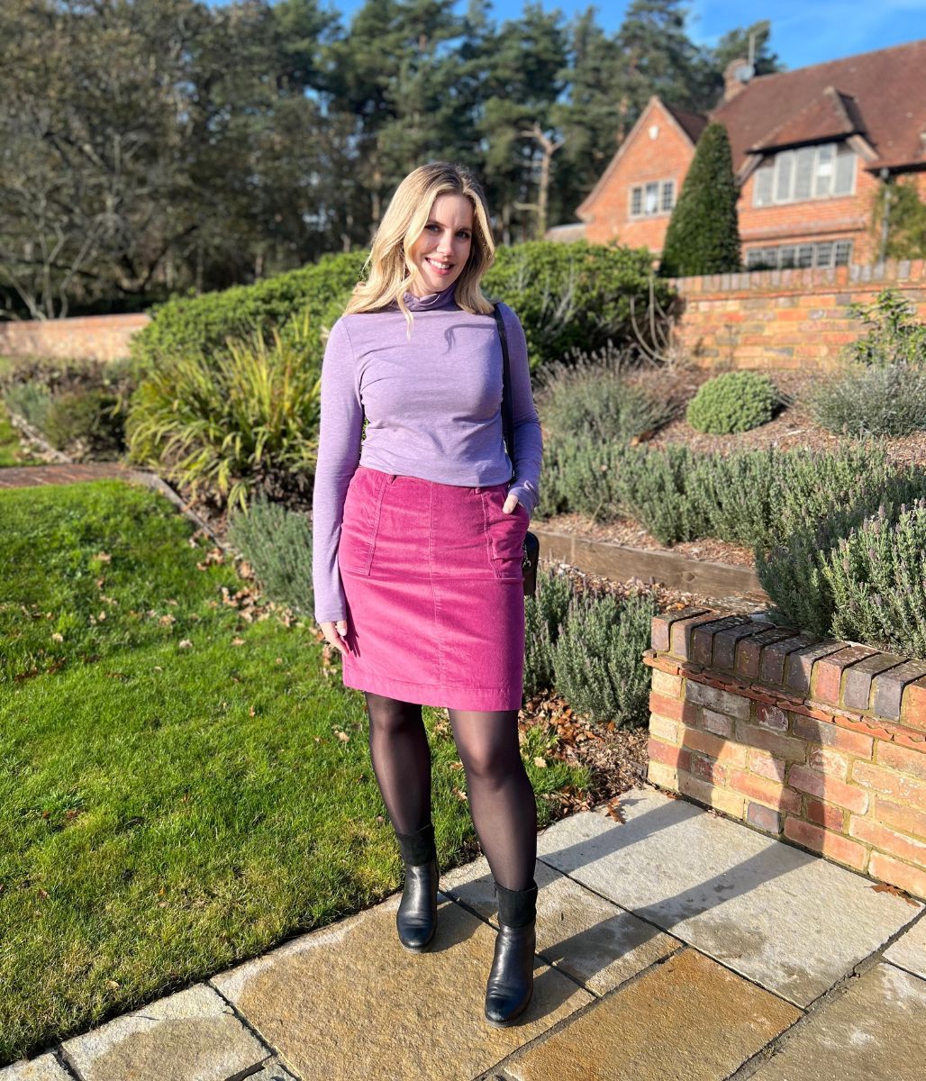Mistral Magenta Moleskin Patch Pocket Skirt - Image 8