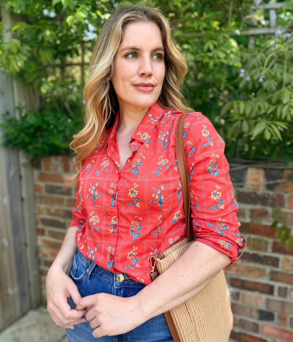 Ex Seasalt Orange Print Larissa Shirt